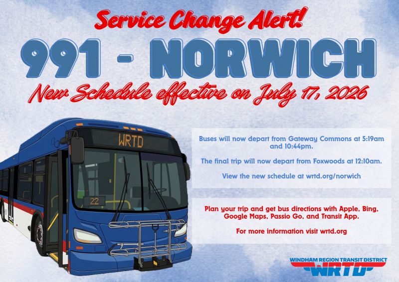 Image for the Tweet beginning: #ALERT #WRTD 🚍 Minor Schedule Change