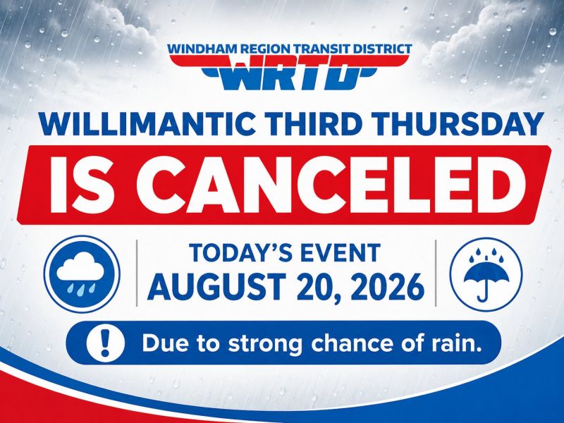 Image for the Tweet beginning: #RiderAlert Willimantic Third Thursday event today,