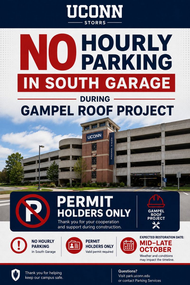 Image for the Tweet beginning: #ParkingAlert Due to the Gampel Roof
