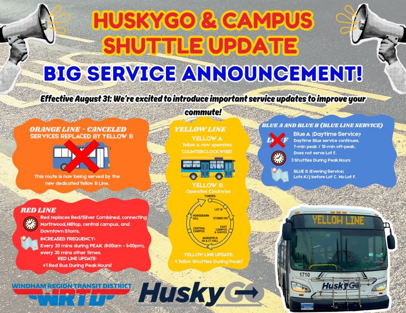 Image for the Tweet beginning: 1/4 🚍 HuskyGO Fall Service