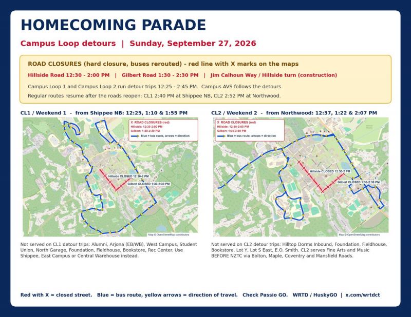 Image for the Tweet beginning: 🏈 #HUSKYGO #RIDERALERT Homecoming Parade,